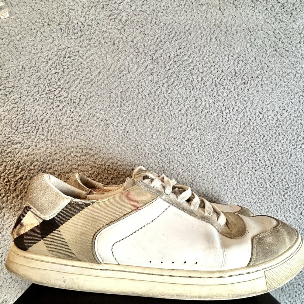 Mens Burberry Reeth Sneakers Size 12.5 Nova Check Worn In Vintage Preppy Style